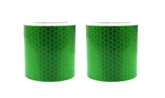 Syga 3 Meter Reflective Warning Tape Sticker, High Visibility Safety Honeycomb Conspicuity Tapes (Green, Pack of 2)
