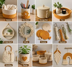 Crochet Cotton Thread Yarn Combo, 10 Rolls for Knitting, Crochet, Embroidery and Craft Making, Soft Decorative Thread for Handmade DIY Projects, Yellow & Green