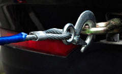 Syga 4 m 5 Tons Steel Wire Tow Cable Rope with Hooks for Cars (Blue)