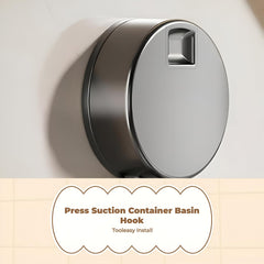 STANSY Bathroom Suction Holder Hook, No Drill Wall Mounted Storage Rack for Washbasin, Razor & Toothbrush Holder, Strong Vacuum Cup Organizer for Tile & Glass, Gray (1 Pc)