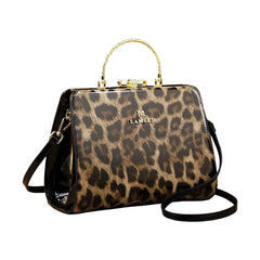 SYGA Elegant Floral Patent Handbag with Gold Handle - Women's Designer Shoulder Bag for Parties & Daily Use