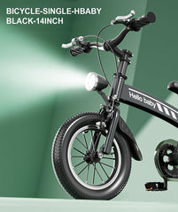 SYGA Children's Bicycle for 3-6 Year Kid's Light Bicycle Magnesium Alloy (14 INCH, Black)