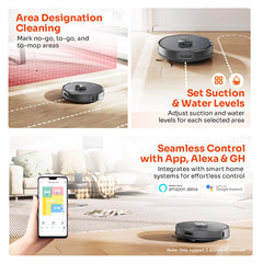 ILIFE T20s Pro Robot Vacuum Cleaner with Advanced LiDAR Navigation, Self-Emptying for Up to 10 Weeks, 6500Pa Suction, Simultaneous Vac and Mop, Multi Floor Maps, Customized Cleaning, App, Alexa & GH