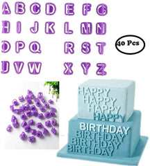 SYGA 40 Pcs Alphanumeric Plastic Cookies Mold Cake Molds Fondant Cake Biscuit Baking Mould Cookie Cutters
