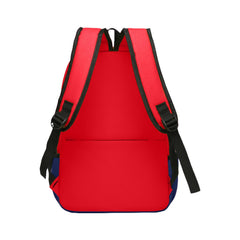 SYGA Kids Schoolbag, Breathable, Waterproof, Customized Logo Backpack For Kindergarten And Elementary School Students (Large Red With Dark Blue)