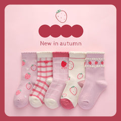 SYGA 5 Pairs Baby Girl Boy Socks, Toddlers Infant Cotton Warm Stretch Crew Length Socks Suitable For Ages 1-3Years Old Baby, Multicolor
