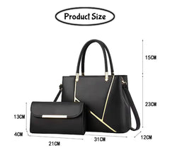 SYGA 2 Pieces Women's Crossbody Handbag Set Mini Satchels with Shoulder Strap PU Leather(Black)