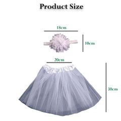 MOMISY Baby Photoshoot clothes, Skirt & Headband for Kids Parties Anniversaries costume (White1)