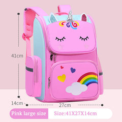 SYGA Kids, Lightweight Schoolbag, Breathable, waterproof, Cute Unicorn Design Backpack for Primary School Student (Pink)