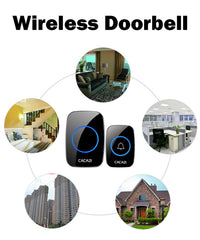 SYGA Doorbell Wireless Household Battery Type DC Full Battery Unplugged Wireless Doorbell One Drag One Waterproof(SQUARE-ONE-TRANSMITER)