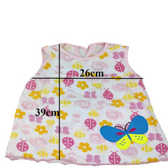 MOMISY Baby Girl Sleeveless Summer Frock A-Line Butterfly Design-White, 1 to 2 Years