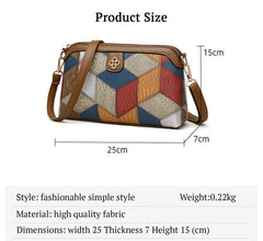 SYGA Women's Bohemian Crossbody Bag Niche Ethnic Design Women's Bag Shoulder Bag Crossbody Coin Mobile Phone Bag(Blue Brown)