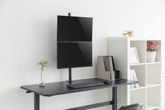 Jin Office Dual Monitor Stand Vertical for Dual Monitors Upto 32 inches | Adjustable Dual Monitor Arm Vertical | 3 Years Warranty
