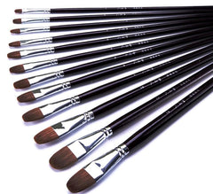 Syga Set of 12 Blue Nylon Soft Bristles Paint Brushes Ideal for Acrylics,Watercolor & Oil