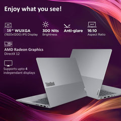 Lenovo ThinkBook 16, AMD Ryzen 7 7735HS, 16GB RAM, 512GB SSD, WUXGA IPS 16", Windows 11 Home, 1.7kg, 21MWA0AUIN, Backlit Keyboard, Fingerprint, 300 Nits, 1Y Warranty, Aluminium Top Laptop