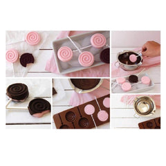 SYGA 6-Cavity Lolipop Shape Chocolate Silicon Mould Candy Jelly Mold