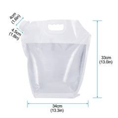 Syga 5 Liters Portable Collapsible Water Storage Tank Water Container Water Carrier Lifting Bag Camping Hiking Survival Kit Tool_White