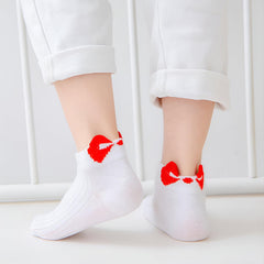 MOMISY 5 Pairs Baby Girl Boys Tube Socks Toddlers Infant Solid Color Boat Spring and Autumn Socks Stretch Baby Sock - Multicolor (IN, Age, 1 Year, 3 Years, Bow)