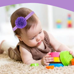 SYGA 3 Pcs Baby Headband Naylon Bow Stretchable Hairband Suitable for Newborn Infant Toddler Kids 0-3 Year (Grey)