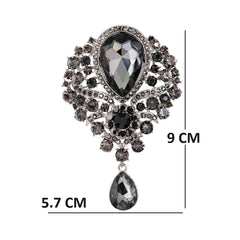 SYGA Brooch Pin Fashion Crystal Rhinestone Jewellery Pin Vintage Clothing Accessories Decoration Glass Pendant Gray Brooches For Women- S242