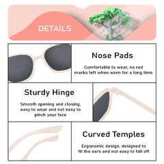 SYGA Childrens Sunglasses Summer Sun Shade And Sun Protection Sunglasses for Kids - 4 to15 years old (Beige)