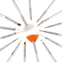 SYGA 15pcs Acrylic Nail Art Design Painting Tool Pen Polish White Nail Brush Set