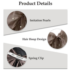 MOMISY Bow Shaped Hair Clip, Hair Accessories for Women and Girls (LaceBrown, Free)