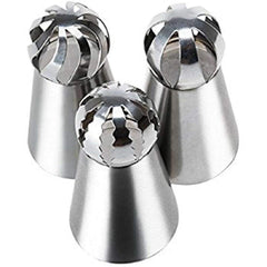SYGA 3 pcs Cake Decorating Supplies New Sphere Ball Tips Russian Icing Piping Nozzles Tips Pastry Cupcake