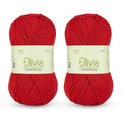 Ganga Acrowools Acrylic Olivia,Double Knit Yarn. Hand Knitting&Crochet Yarn. Oekotex Class 1 Certified. Pack of 2 Balls-100Gms Each. Shade No-Olv012, Maroon