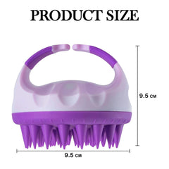 MOMISY Scalp Massager Shampoo Brush, Eco-Friendly Wheat Straw Body With Soft Silicon Bristles, Hair Scalp Scrubber, Scalp Exfoliator | Dandruff Removal (Purple)