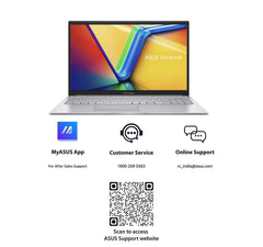 ASUS Vivobook 15, 15.6" FHD (1920 x 1080), Intel Core i3-1315U, (16GB RAM/512GB SSD/Intel® UHD/Win 11/M365 Basic (1Year)*/Backlit Keyboard/Office Home 2024/Cool Silver/1.70 kg), X1504VA-NJ2324WS