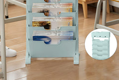 SYGA Removable Multifunctional Book Storage Rack Shelf Living Room Layered Plastic Sundries Storage One Generation(Blue)