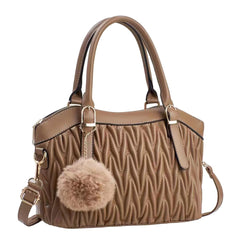 SYGA Women's Handbag New Solid Color Soft Leather Vegetable Bag Large Capacity Simple Foreign Style Mother Bag (Khaki)