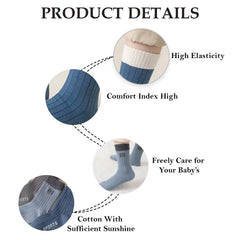 MOMISY Children's Socks, 5 Pairs, Baby and Kids Size (IN, Age, 1 Year, 3 Years, 3StripesSports)