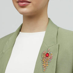 SYGA Brooch Pin Fashion Crystal Rhinestone Jewellery Pin Vintage Clothing Accessories Decoration Peacock Brooches For Men's & Women- S253