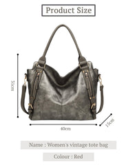 SYGA Women's Tote Bag, Large Capacity, Crossbody or Shoulder Style(SilverGrey)