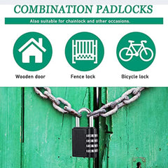 SYGA 4 Digit Combination Padlock, Security Padlock, Luggage Travel Locks, Code Lock with Alloy Body for Travel Suitcases Luggage Bag Case Locker, School Gym, Bike Lock - Zinc Finish (Black)