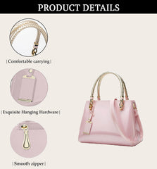 SYGA Women's Glossy Patent Leather Handbag Large Capacity Bag Suitable Gift for a festival,occasion,Birthday(PINK)