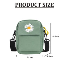 MOMISY Women Woman Mobile Cell Phone Sling Messenger Canvas Shoulder Bag Ladies Small Cross Body Long Strap Purse For School, College, Cycling, Travelling, Work - Green
