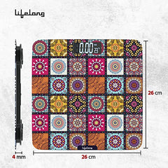 Lifelong Bloom LLWS54 Body Weighing Scale (Indian Cultural Series - Rajasthan Rural)|Digital Weight Machine for Body Weight|Thick Tempered Glass with LCD Display|Bathroom Weighing Scale (Multicolor)