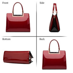 SYGA Women's Bag Simple Handheld Leather Shoulder Handbag(BURGUNDY)