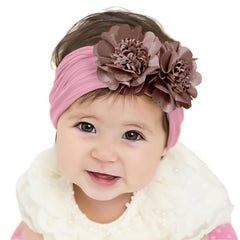 SYGA Pack Of 3 Baby Headbands Nylon Soft Strechable Bow Hairbands for Newborns, Infants, Toddlers and Kids 0-3 Years(BigRed, LightPink,WineRed)