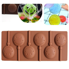 SYGA 6-Cavity Lolipop shap Chocolate Silicon Mould Candy Mould_SmileFaces