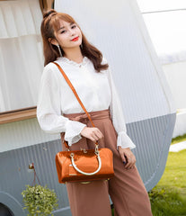 SYGA Gloosy versatile patent leather women's bags, texture and personality, portable Handbag, crossbody bag(ORANGE)