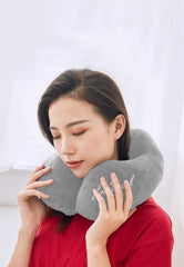 SYGA Neck Pillow Travel Soft Velvet Head Pillows Adjustable Providing 360-Degree Chin Support Head Rest Pillow (Brown, pack of 1)