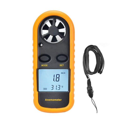 SYGA Anemometer, Digital LCD Wind Speed Meter Gauge Air Flow Velocity Measurement Thermometer for Windsurfing Kite Flying Sailing Surfing Fishing