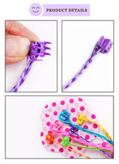 SYGA Girls Braided Wigs, Colorful Hair Accessories, Braided Hair Clips(Gripper beads Flowers)