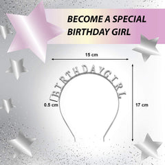 SYGA"BIRTHDAY GIRL" Headband For Girls Bday Party Favors Headwear Hairband(Gold)