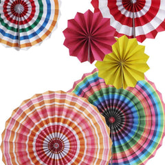 SYGA 6 Pieces of Paper Flower Fan Decoration Background Wall DIY Paper Fan Flower Ball Set