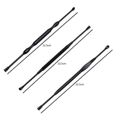 SYGA Black 3 pieces set Ear Wax Pick Remover Curettes - Better Ear Hygiene with Medical Grade Ear Cleaning Tools
